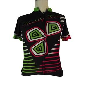 Nuckily Bike Cycling Jersey Men's small Full Zip short sleeve blue compression